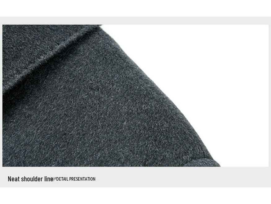 Men's Mid-Length Woolen Winter Coat with Plus Velvet for Middle-Aged and Elderly, Thickened Windbreaker Jacket.