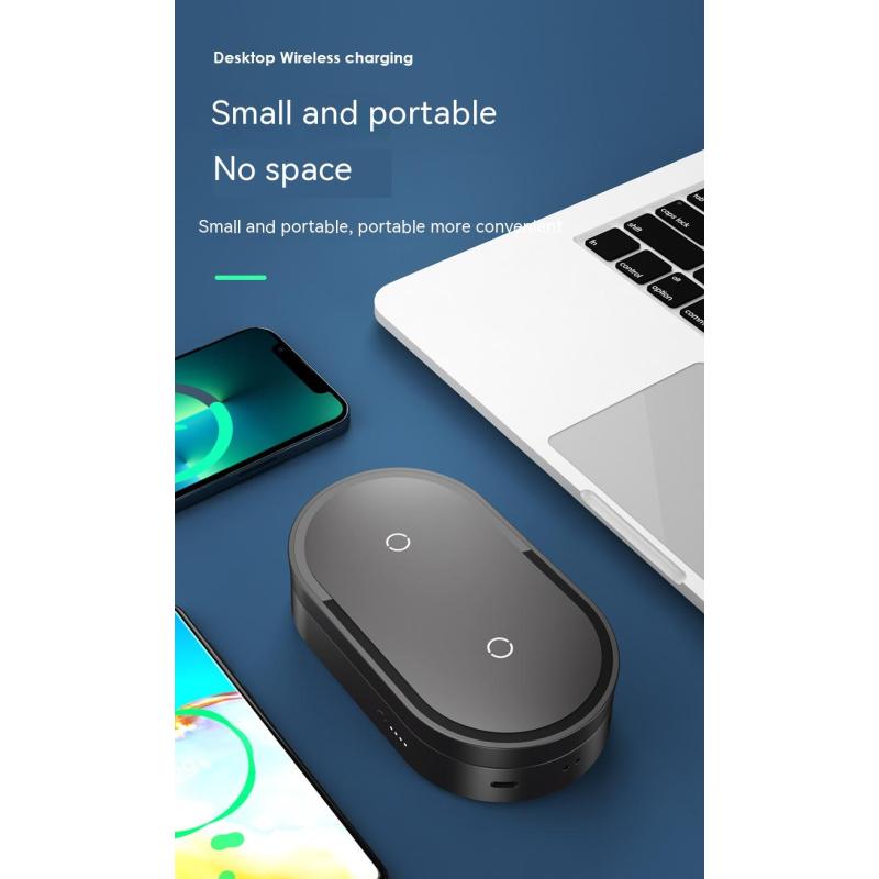 WS New Three-in-one Wireless Charger Charging Treasure Mobile Power Folding Wireless Charging 15W Gift Logo