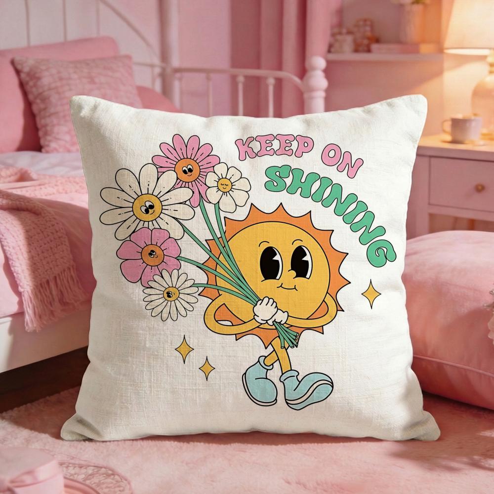 ArtCartoon Big EyesS Cushion Cover Premium Comfort Reversible Pillow Cove Two in One Design for Any Room Car Interior