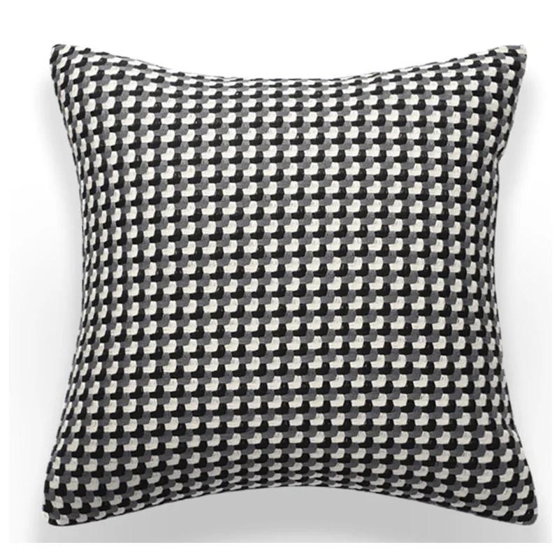 Simple Yarn-Dyed Jacquard Pillow Case Light Luxury Cushion Cover 45x45cm For Nordic Style Hotel Decorative Sofa Cushions