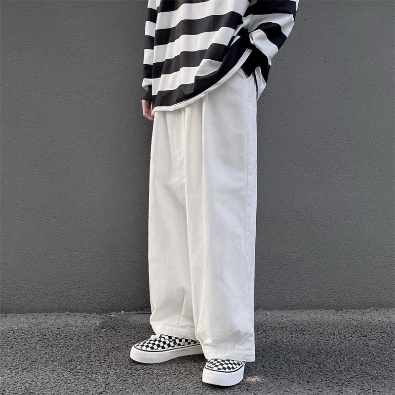 Korean Trendy Japanese-Style Men's Retro Loose Straight-Leg Casual Pants for Spring & Autumn