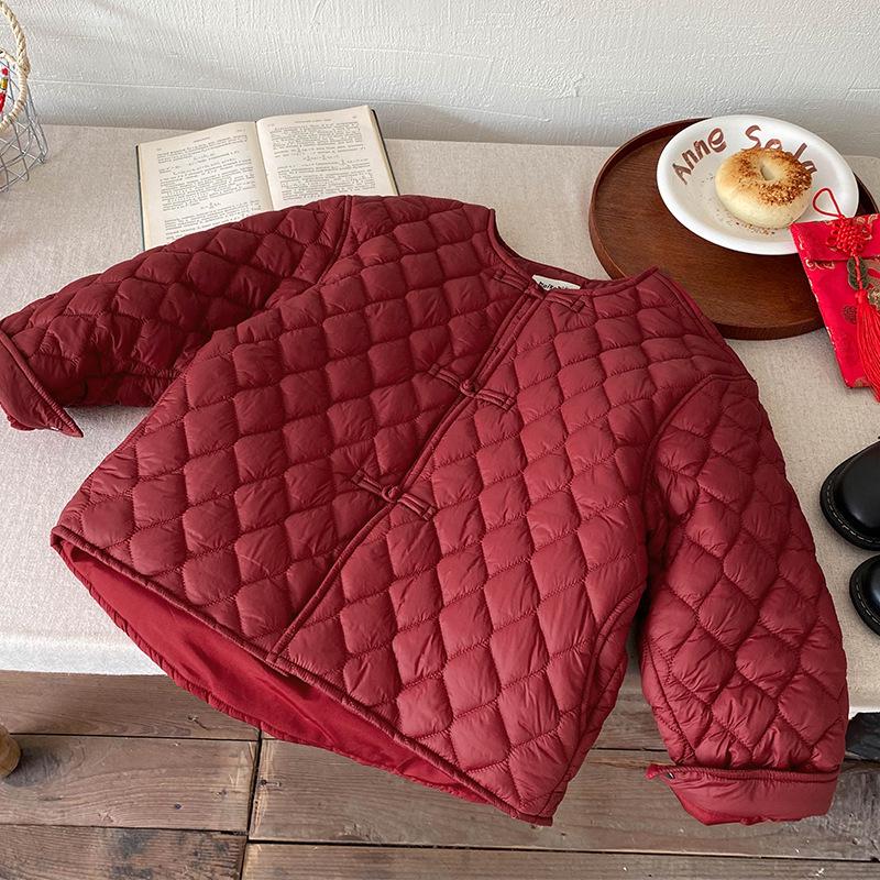 

Стеганая куртка из хлопка красного цвета для мальчиков на Новый год и Рождество 100 cm красный