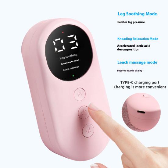 Leg Massager with Heating Function Digital Display Intelligent Auto Timer Rechargeable Thermal Vibration Pressure Massage Machine