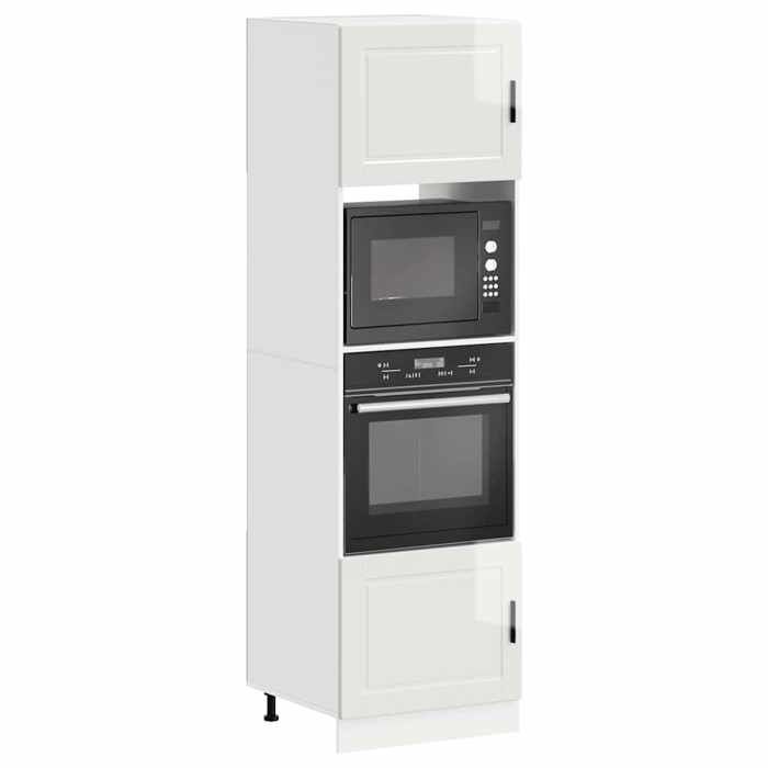 VidaXL Armoires de four 2 pcs Porto blanc brillant bois d'ingénierie 3315053