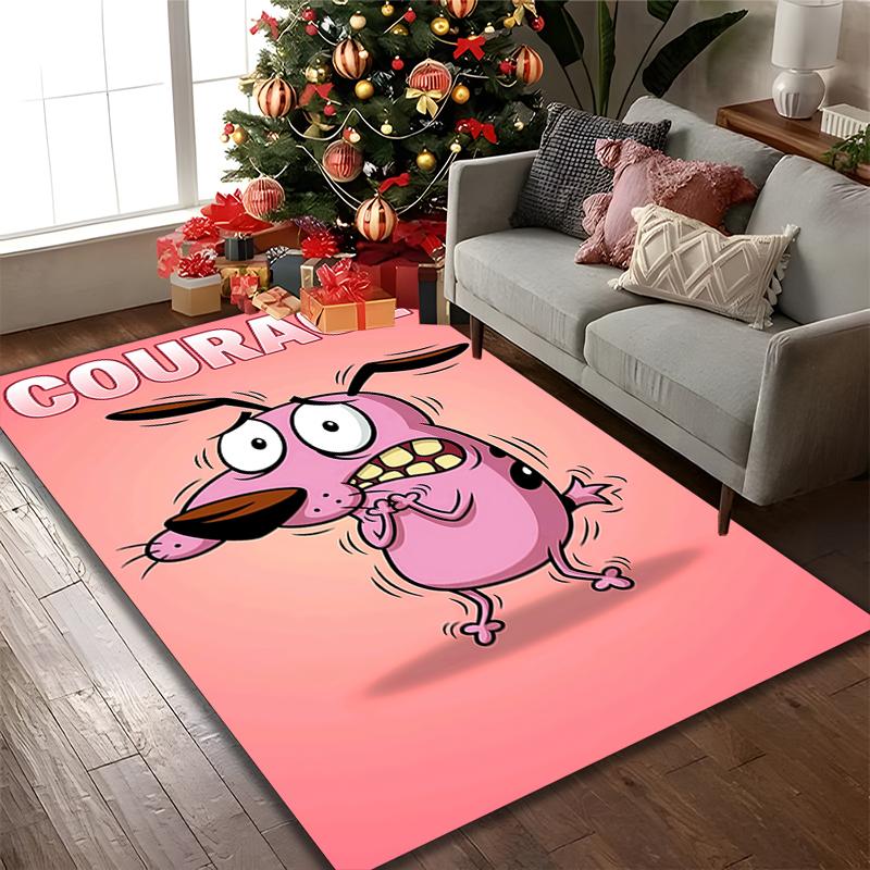 Courage the Cowardly Dog Rug Ideal for Reading Room, Multi-purpose Office Chair Sofa Carpet, Anti-slip Printed Home Area Rug