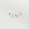 Lunne 14K Crescent Moon Mini Cubic Piercing Earrings (14K Gold) S15