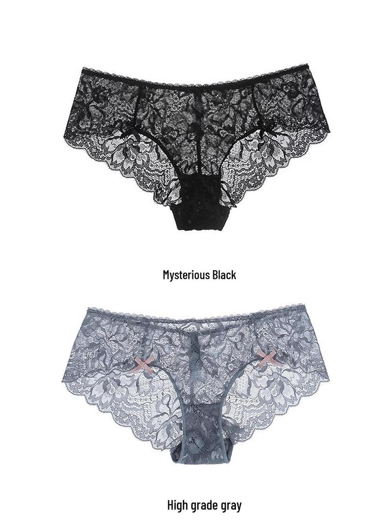 European & American Breathable Pure Desire Sexy Bow Hollow Out Comfortable Summer Panties
