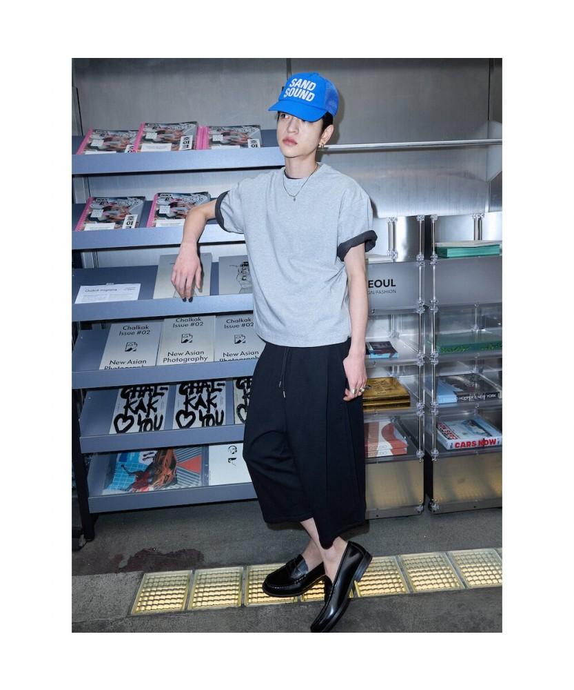 Saendeusaundeu Short Sleeve Crop T-Shirt Gray