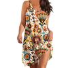 O Neck Sleeveless Sundress Lace Up Bohemian Cover Up Plus Size Hollow Out Print Dress Para Mujer Summer Dresses Woman 2025
