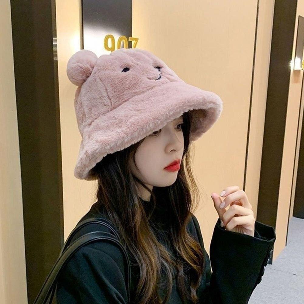 Thick Women's Fisherman Hat Warm Basin Hat Fashion Fur Bucket Hat Clothing Accessories
