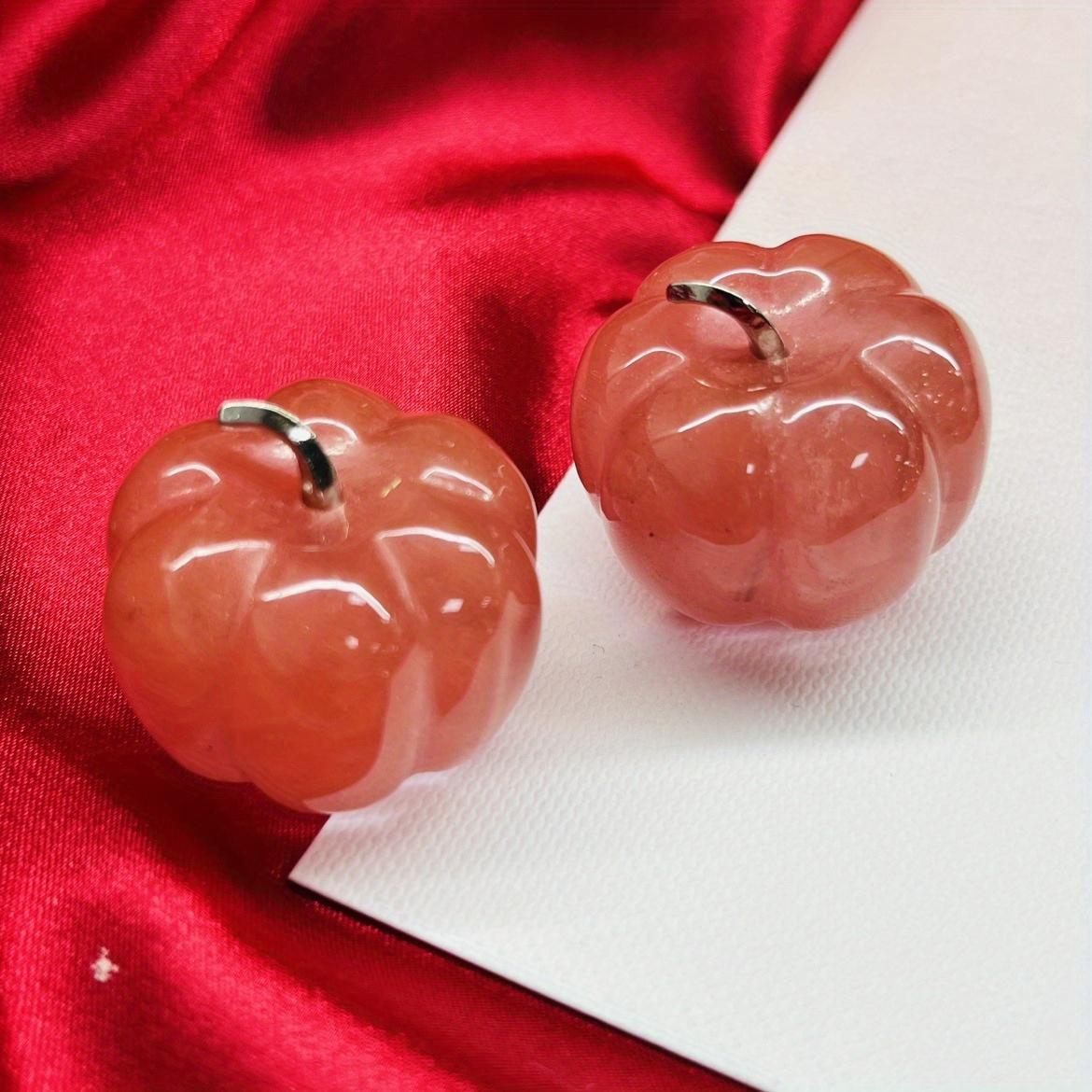 

1 шт. Статуэтка тыквы Скульптура из натурального камня Целебный кристалл Статуэтка животного Камень Рейки Домашний декор Украшения Подарок на Хэллоуин красный