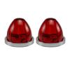 2PCS LED Brake Lamp Turn Signal Side Marker Indicator Watermelon Lights Under Glow Wheel Lights For Semi Truck Trailer Red-A87Q