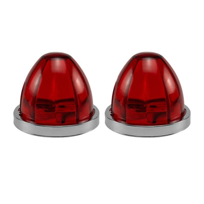 

2PCS LED Brake Lamp Turn Signal Side Marker Indicator Watermelon Lights Under Glow Wheel Lights For Semi Truck Trailer Red-A87Q червоний