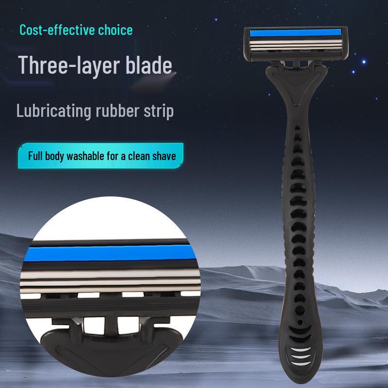 Triple-Blade Disposable Men's Shaving Razor