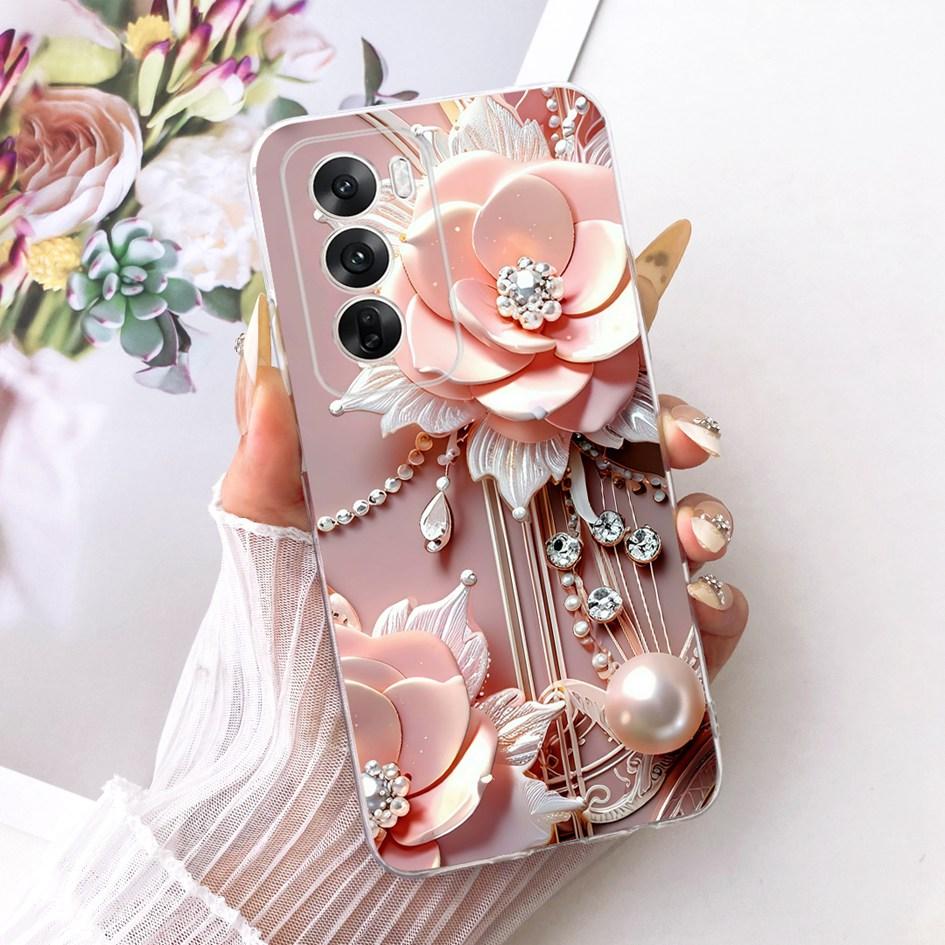 For OPPO Reno 12 5G Case CPH2625 New Stylish Flower Bowknot Soft Clear Silicone TPU Back Cover For OPPO Reno12 Pro CPH2629 Shell