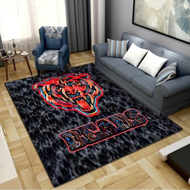 Chicago Bears Teppich für Wohnzimmer Schlafzimmer Zuhause Sofadekoration, Kinderspiel Rutschfeste Bodenmatte