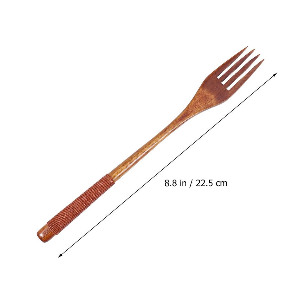 Wooden Kids Fork Set for Family Dinners Easy Clean No Food Residue Natural Brown Tableware for Daily Use Parties Camping