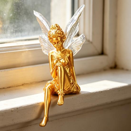 Decorative Ornament, Flower Fairy Design Small Decorative Sculpture, Home Living Room Bedroom Office Table Decoration
