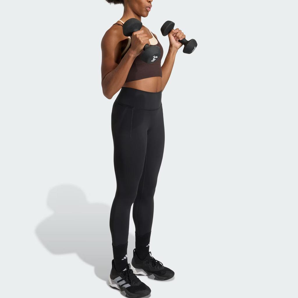 Adidas Seamless Medium Support Fake Two-Piece Quick-Dry Knitted Sports Bra Women Underwear KQ5240