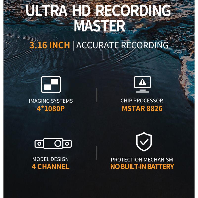 TiESFONG Car Dash Cam 4 Channel A99 FHD 1080P For Car DVR 360°Auto Video Recorder Night Vision WiFi Support 24H Parking Monitor