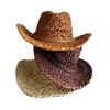 Maiskolbenmaterial Cowboy Western Strohhut Strasssteine mit hochgebogenem Rand Sonnenschutz Cowboyhut Sombrero Cowboy