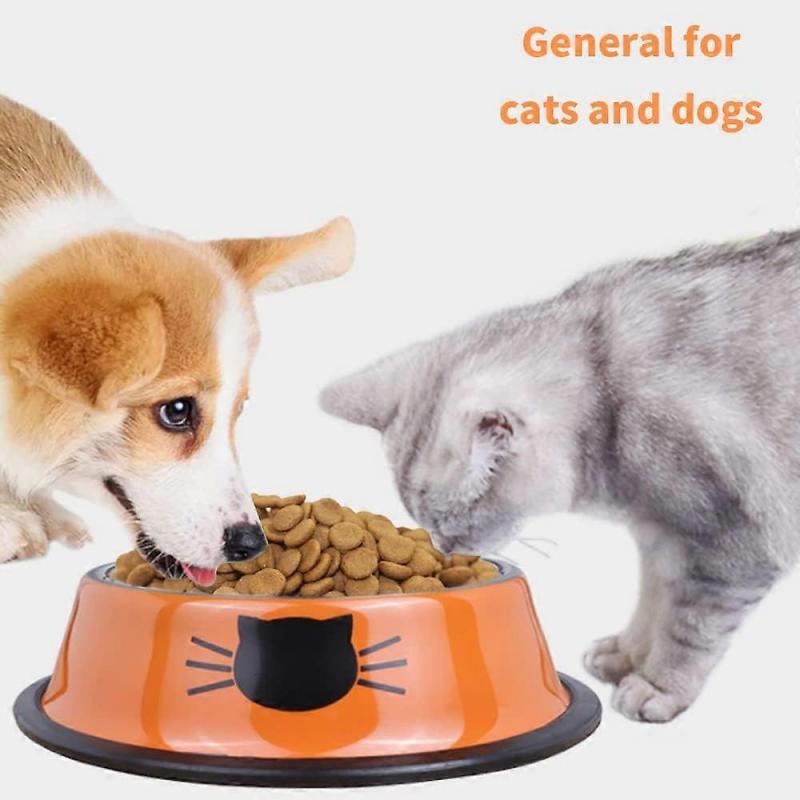 Pieces Cat Bowl, Stainless Steel Non-Slip Cat Food Bowls with Rubber Base, Pet Bowl, Cat Water Bowls for Puppies Hamsters Rabbits Small Animals (3)