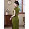 Green new Chinese cheongsam improved young 1011 new American style small temperament high-end dress
