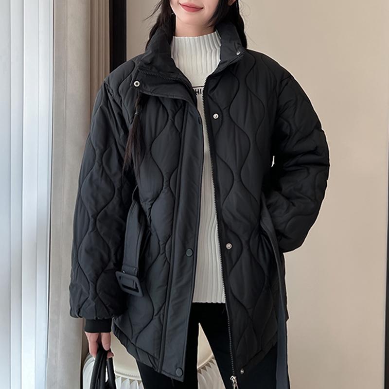 Fashion Winter Woman Parkas With Belt Loose Thick Warm Jackets Women's Coats