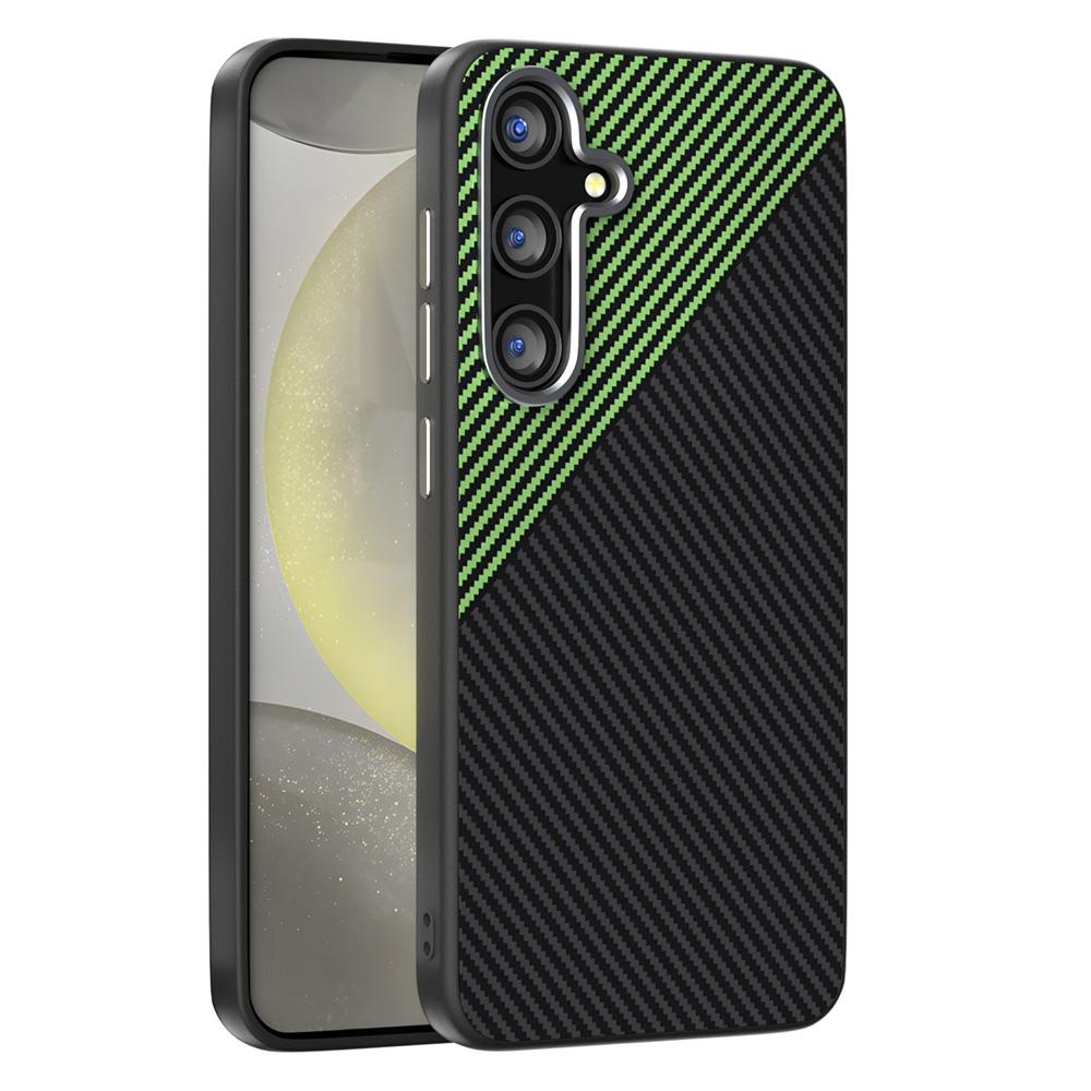 ABEEL For Samsung Galaxy S25 FE Magnetic Case Carbon Fiber Texture TPU PC PU Phone Back Cover
