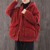 Corduroy Padded Jacket, Women's Padded Jacket with Hat, Autumn and Winter Models, Thick Padded Jacket, Plus Size Women's Padded Jacket