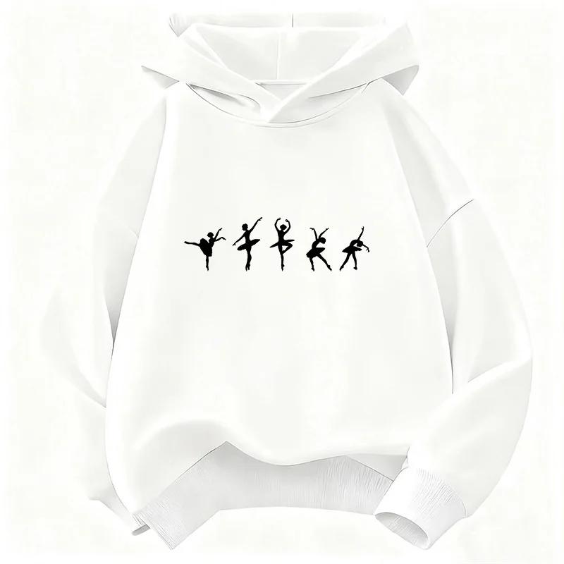 Dance girl fashion hooded sportswear autumn casual comfortable fleece top
