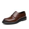 Summer and Autumn Business Casual Pointed Toe Men's Leather Shoes Tied Soft Leather Breathable Korean Version Height-enhancing Formal Leather Shoes