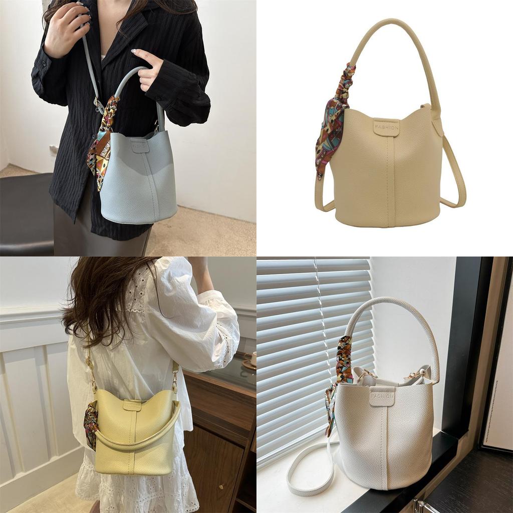 Stylish And Trendy Korean Aesthetic Bucket Bag For Women In Black Blue Yellow White