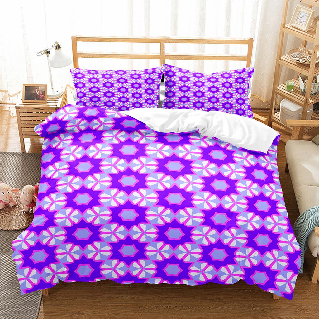 Bohemia Geometric Duvet Cover Queen For Kids Adult Room Microfiber Mandala Comforter Cover Floral Folk Art Abstract Bedding Set