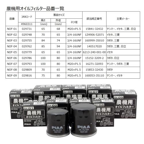PIAA Oil Filter [For Agricultural Machinery] Spin-on (Cartridge Type) [Genuine Number: 15841-32432] 1 Piece Main Manufacturers: Yanmar, Iseki, Mitsubi