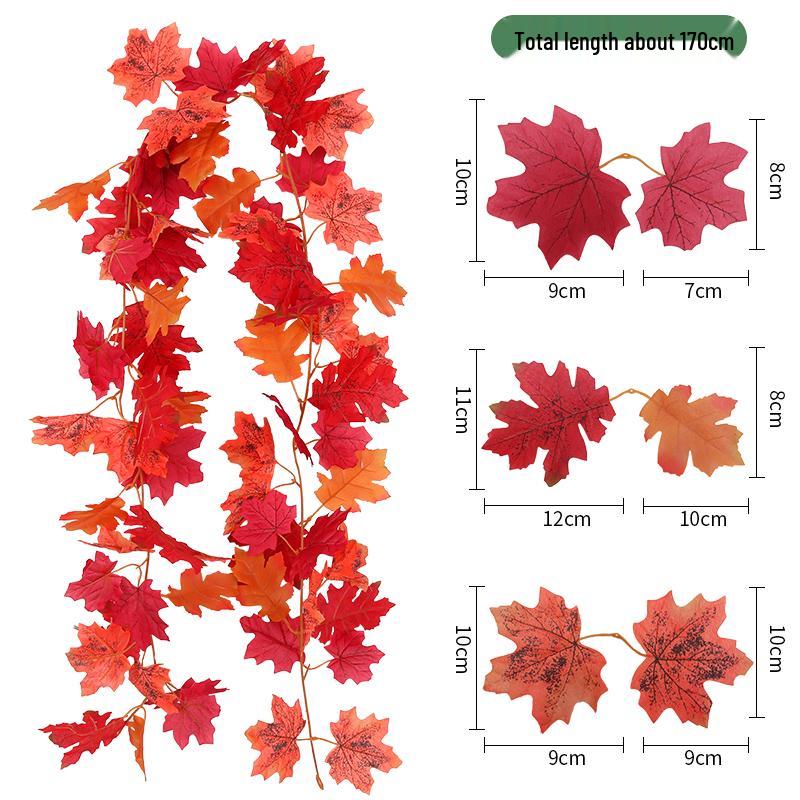 Red Maple Leaf Autumn Vine: Artificial Flower Wall & Ceiling Decor