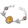 Botswana Agate, Morganite Gemstone Handmade 925 Srerling Silver Bracelet 7-8"