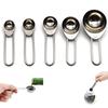 5 Pcs Kitchen Metal Measuring Spoon Cup Tea Coffee Sugar Cooking Baking Scoop Set