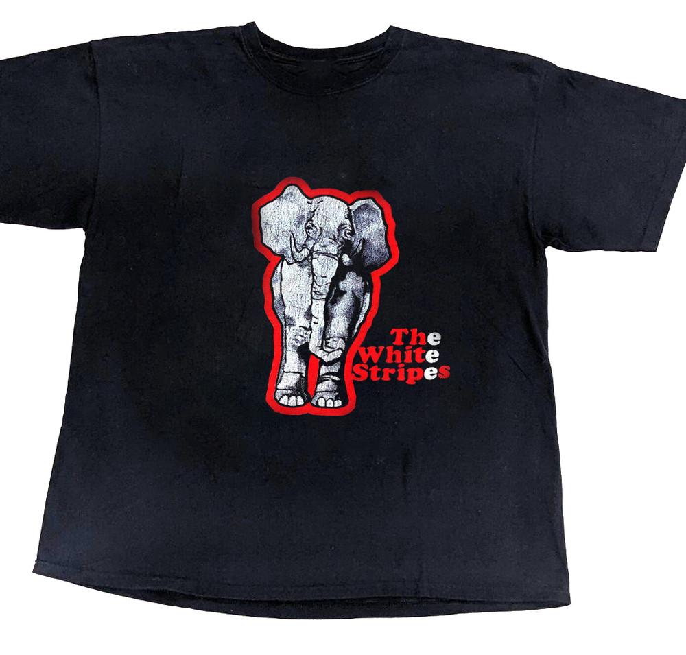 Vintage Elephant The White Stripes Band Gift For Fans Black S5XL Shirt CK081 Unisex T-Shirt S