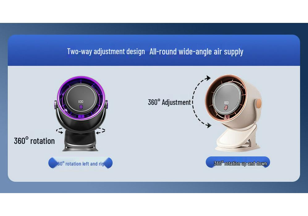Wall-Mounted Digital Clip Fan with Timer, 100 Speed Settings, USB, Desktop and Household Use