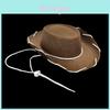 Kids Cowboy Hat With Rope Detail Fabric Costume Prop For Festive Celebrations And Play