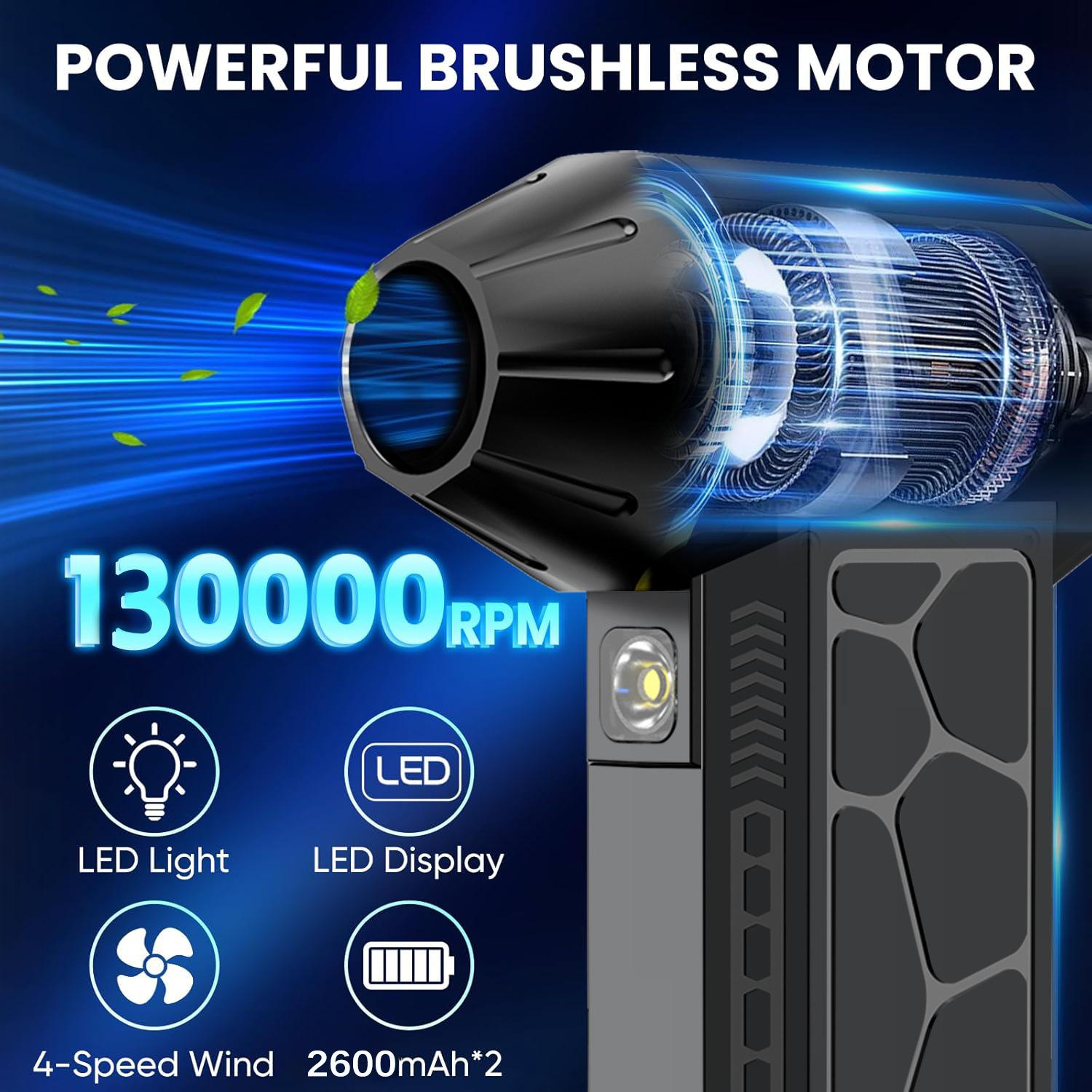 

Мини-воздуходувка сжатым воздухом, турбовентилятор, беспроводная электрическая воздуходувка для чистки клавиатуры, ПК, без баллончиков для дома и автомобиля чёрный