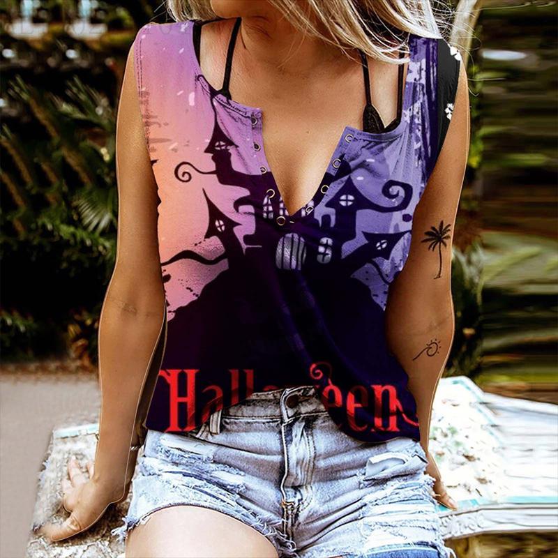 

Модные летние женские топы на пуговицах жилеты без рукавов с V-образным вырезом футболки крутые и мягкие сексуальные топы дышащие больших размеров XS-6XL