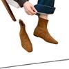 Inner height increase retro brown Martin boots women's shoes 2025 new temperament thin French small short boots spring and autumn single boots