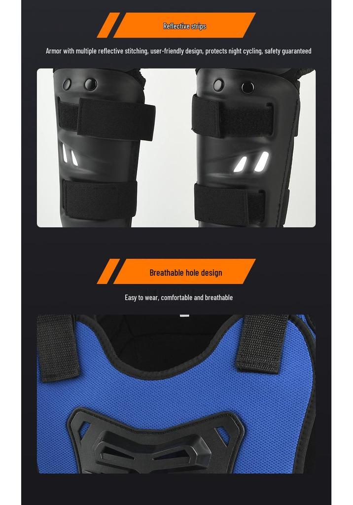Kids' Motorcycle Balance Bike Armor Set: Knee, Elbow, Chest & Back Protectors.