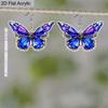 2D Flat Purple and Colored Butterfly Elements Dangle Earrings Lightweight Colorful Earrings for Women Jewelry Gifts Acrylic Material