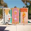 Serviette de plage Mojito Jus de fruits dessin animé Aperol Spritz Serviettes de bain colorées pour fille Personnalisé Sans sable Serviette de plage Yoga Spa Salle de sport Piscine