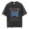 Animal Printed T Shirt Men Retro Washed 100% Cotton Tops Tees Harajuku Tshirt Streetwear Male Acid T-shirts Unisex