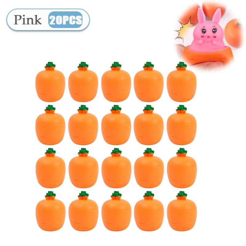 1-40PCS Easter Carrot Rabbit Squeeze Cup Bunny Pinching Plaything Easter Decoration 2025 Easter Rabbit Birthday Gift for Kids