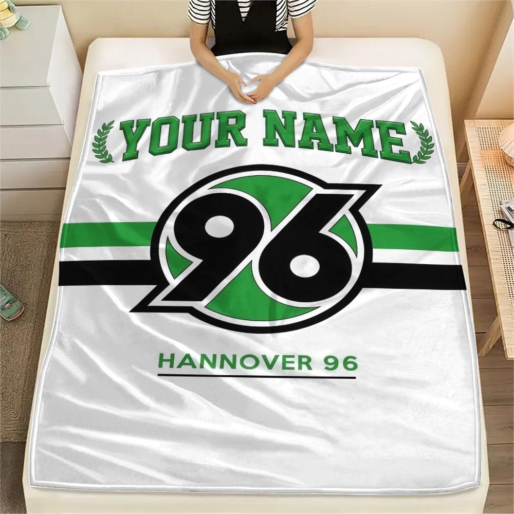Custom Name,Hannover 96 Printed Flannel Blanket, soft throw for bedroom sofa, washable, Christmas present, great gift.